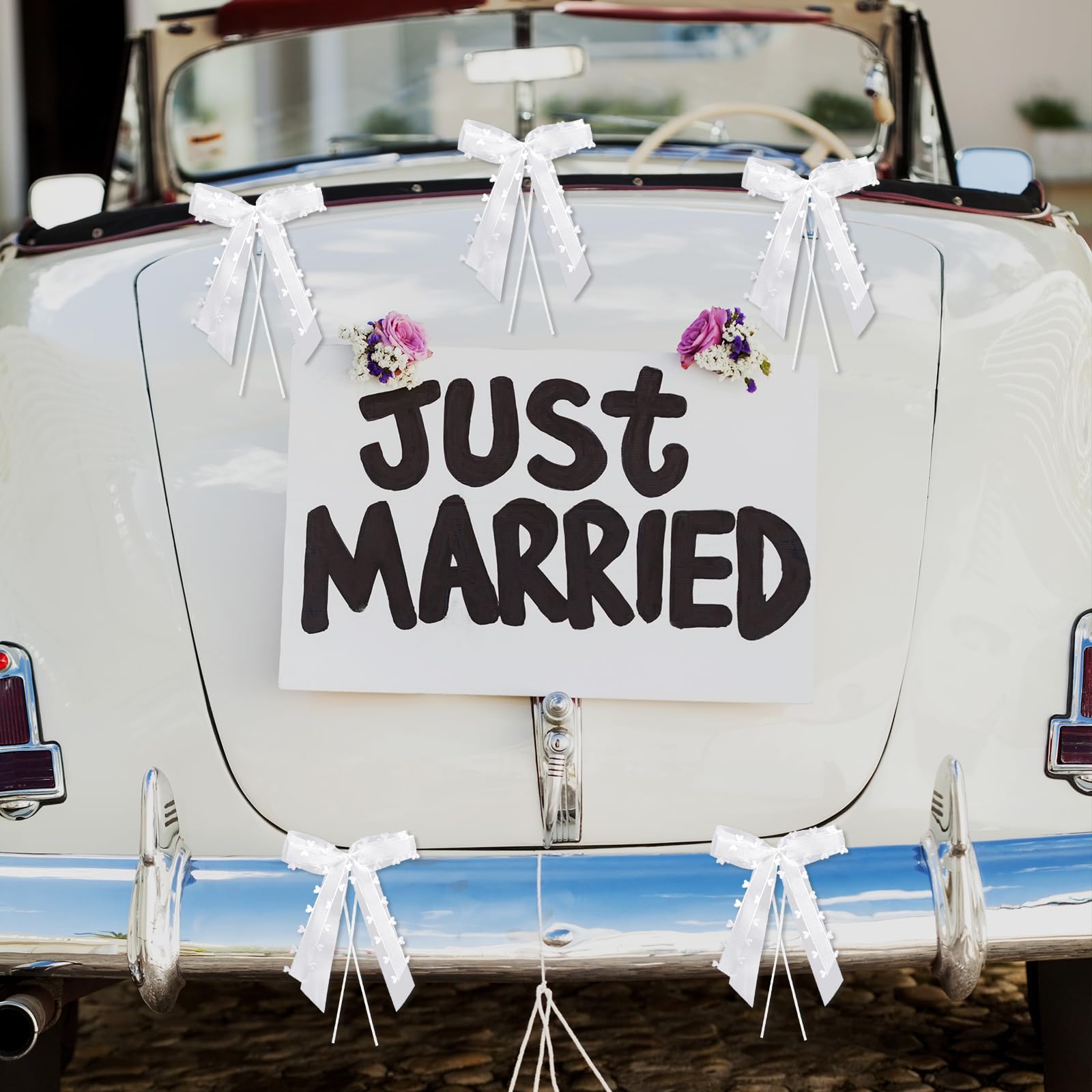 Decoration Mariage LIANRISES 10 Pièces Noeud Voiture Mariage Deco Voiture Mariage Déco Voiture Pour Mariage