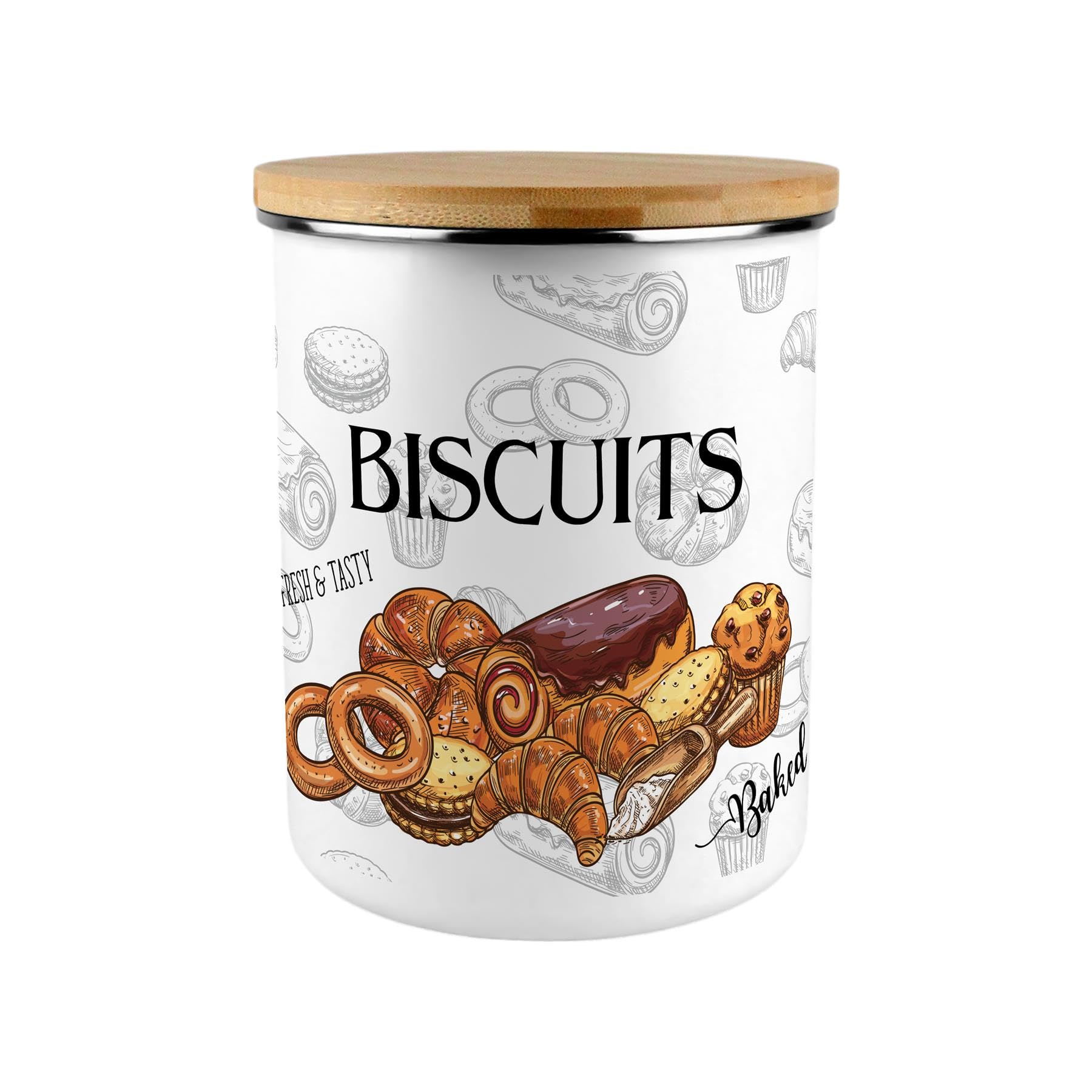 Bakery Biscuit Storage Tin - 2.7L Extra-Large Kitchen Container