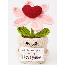 Gifts for Him Her Boyfriend Girlfriend - Crochet Flower with I Love You Message - Valentines , Engagement, Anniversary Wedding Birthday Gift for Wife, Husband, Couple, Fiancee-Father's Day Present