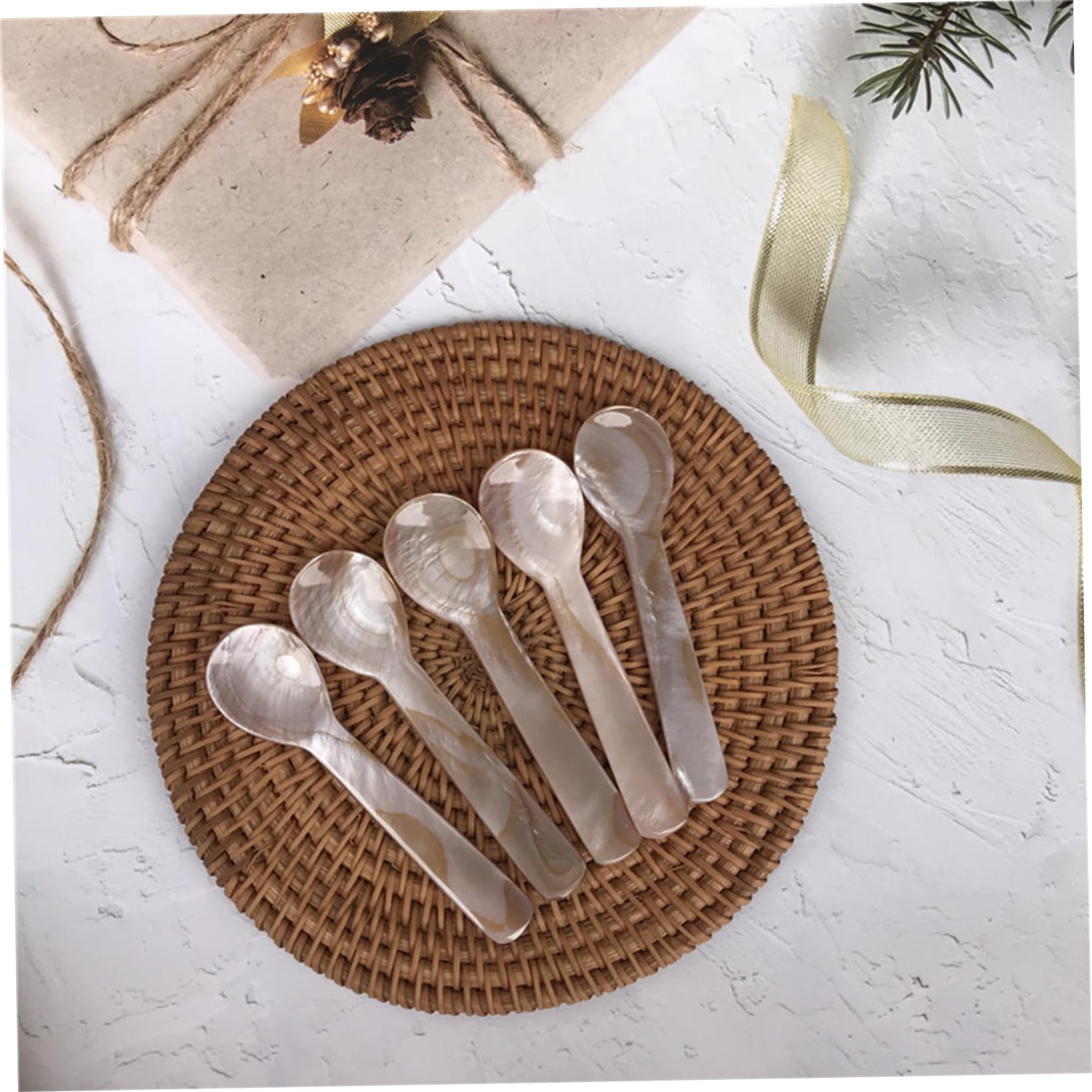 Caviar Spoons, 2Pcs Mother Of Pearl Spoon, 3.5'' Small Serving Spoons for Jars, Tiny Spoons with Round Handle for Caviar Egg Serving Caviar Spoons Mother Of Pearl Mother Of Pearl Spoon Serving Spoon S