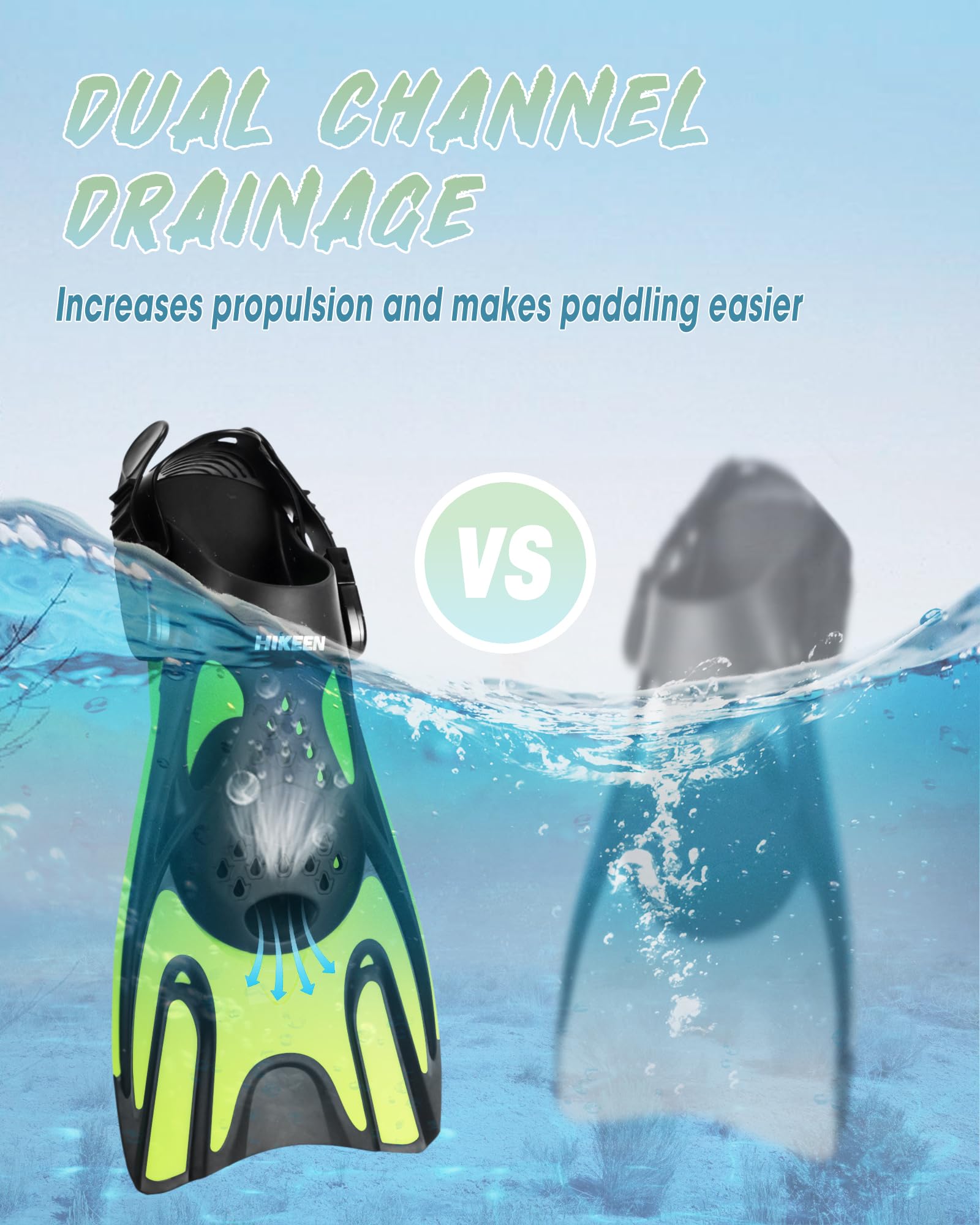 Boosteady Aletas de esnórquel, aletas de natación ajustables para buceo, esnórquel, unisex, adultos y jóvenes, tamaño de viaje, aletas de natación, aletas de entrenamiento, aletas ligeras de buceo