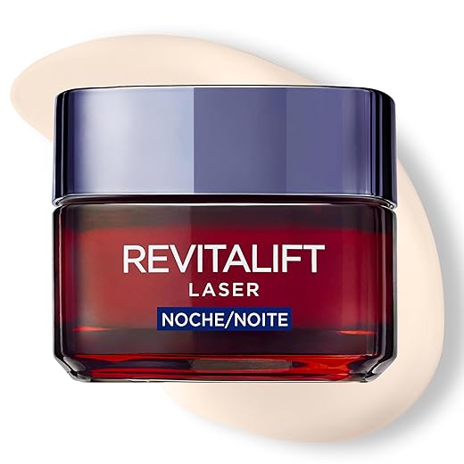 L'Oréal Paris Revitalift Láser Crema de Noche Anti-Edad Triple Acción, Antiarrugas y Multicorrección, 50 ml