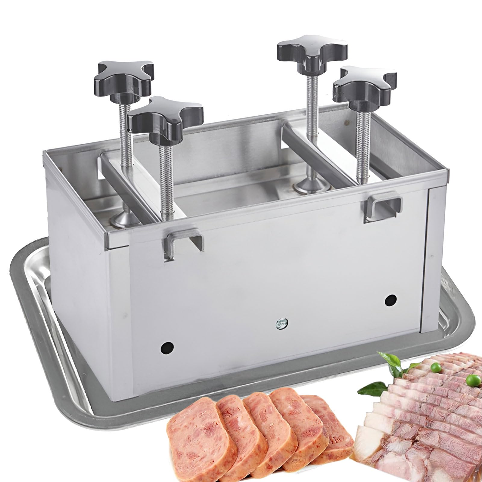 Forma do mięsa ze stali nierdzewnej z podwójnym dociskiem śrubowym, do hamburgerów, do grillowania i grillowania, idealna do pasztecików wołowych, wypchanych hamburgerów, suwaków, pojemność 1 kg