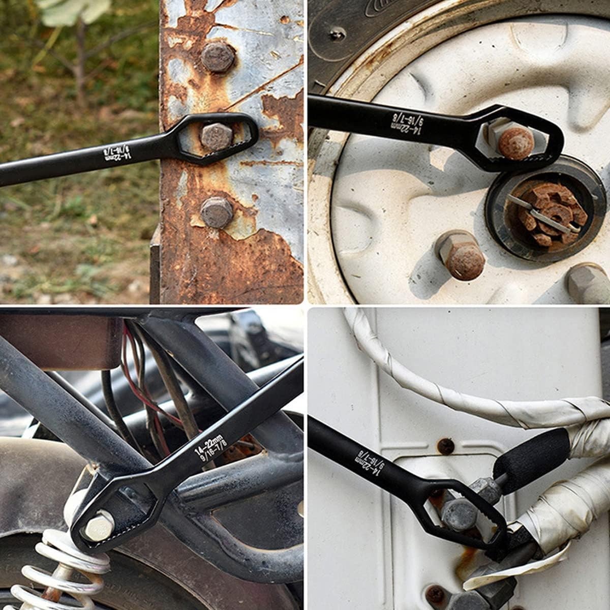 MEZON Universal Multifunctional Double-Ended Torx Wrench Hexagonal Adjustable Tool for Bicycle, Motorcycle, Car Repair (8-13mm/14-24mm, Large) 4