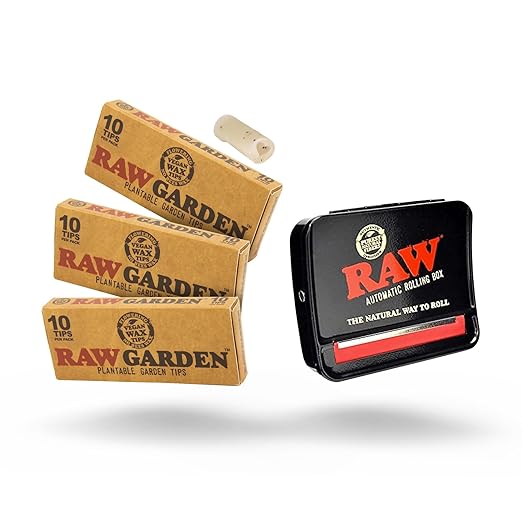 RAW Garden Rolling Tips 3 Pack + RAW Automatic Rolling