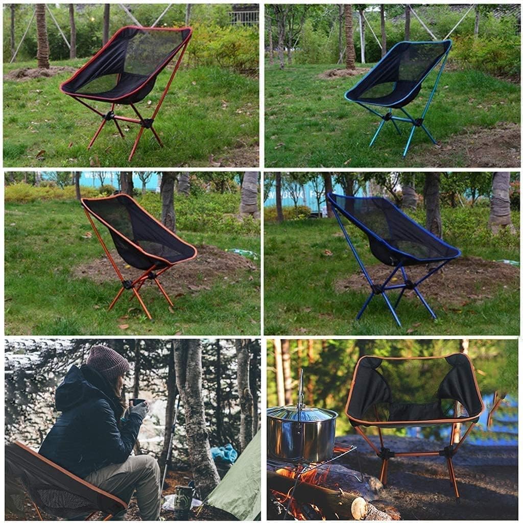Portable Folding Chair Outdoor Camping Chair Folding Chair Fishing Stool Portable Chairs Garden Leisure Chair for Hiking Park Beach Bbqs Adjustable Folding Chair(A)