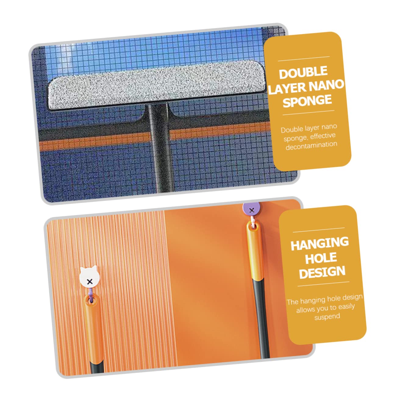 3 Piezas Limpiador de Pantallas de Ventana con Cabezal Reemplazable Cepillo Multifuncional para Limpieza de Cristales y Pantallas de Ventana Herramienta de Limpieza y Ergonómica