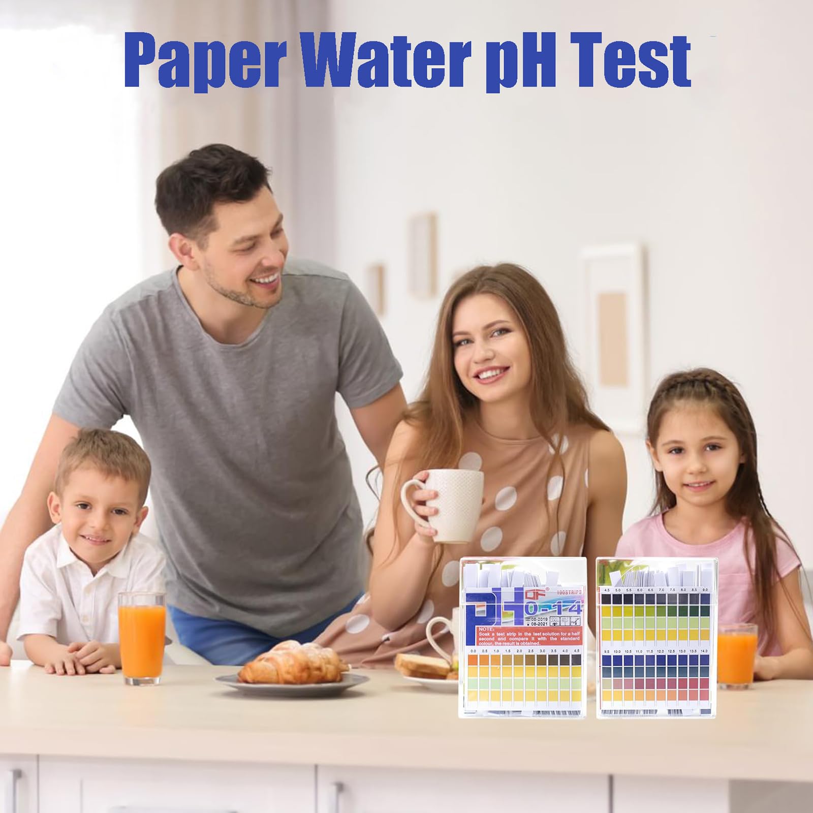 PH-Teststreifen 100 Stück – Lackmuspapier 0–14, Vierfarbige Zonen, Für Aquarium, Trinkwasser, Labor, Garten, Lebensmittel