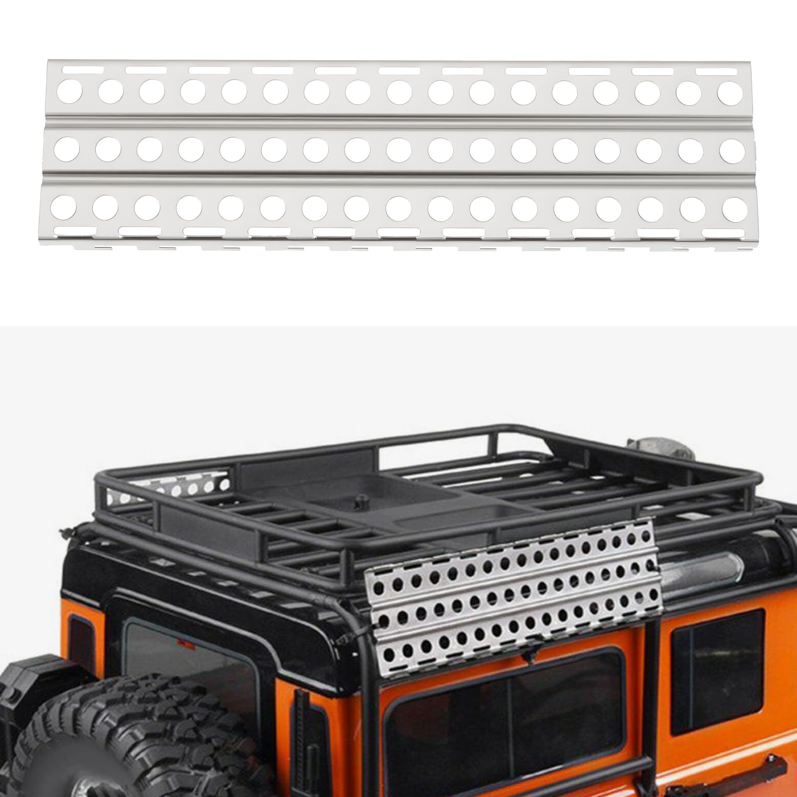 The Lord of the Tools 4x Silver Metal Escape Plates 144x40mm Compatible with 1/10 1/8 RC Car Anti-Skid Plate - Image 2