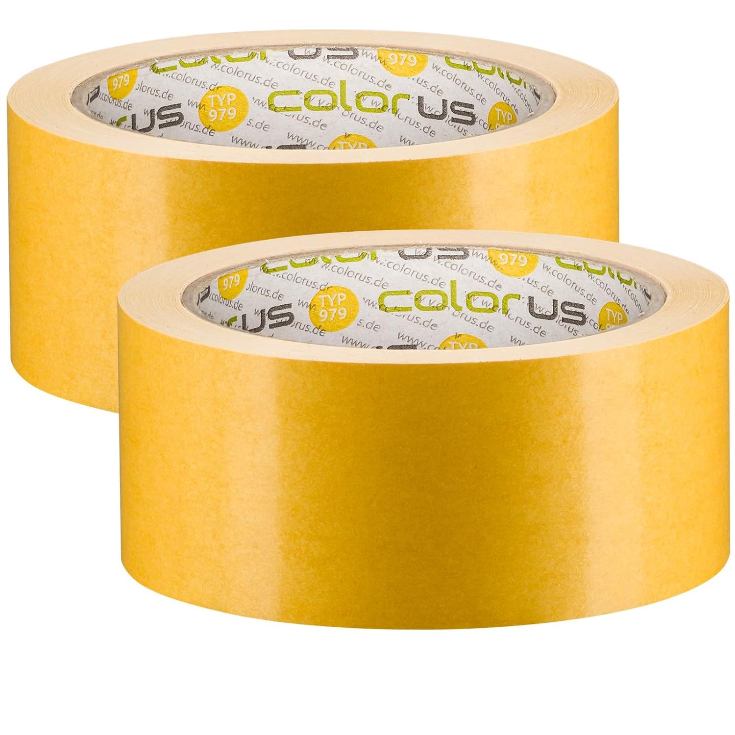 Colorus Teppichklebeband doppelseitig 50 mm x 25 m, 2 Rollen