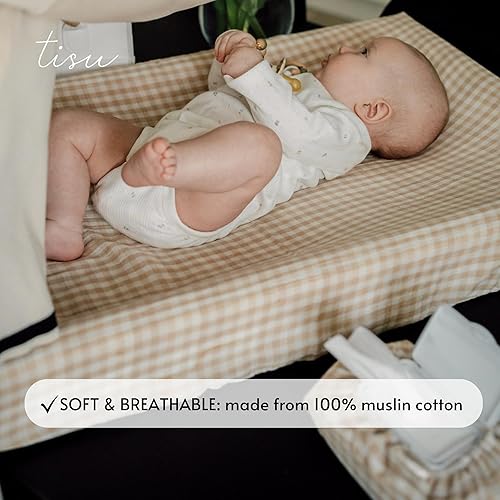 Miniatura 4 de Funda para toallitas para bebé, tamaño universal, talla única, se adapta a todos los paquetes de toallitas Funda de tejido de algodón de muselina