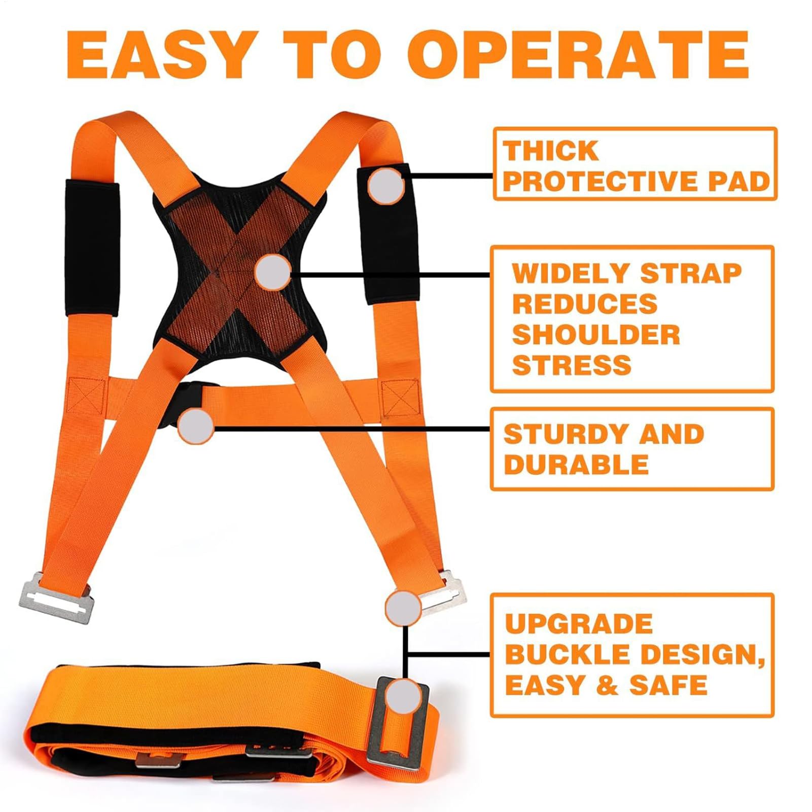 Umzugsgurte 2 Stück Wiederverwendbare reißfeste Umzugshilfe mit hoher | Möbelhebegurte für zwei Personen für Sofa, , Kühlschrank, Waschmaschine, Trockner, Kommode, Klavier,