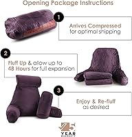 Vista 91 de Nestl Reading Pillow with Portable Laptop Lap Desk - Shredded Memory Foam Back Support Pillow for Sitting Up in Bed and Couch Rest Pillows with Navy