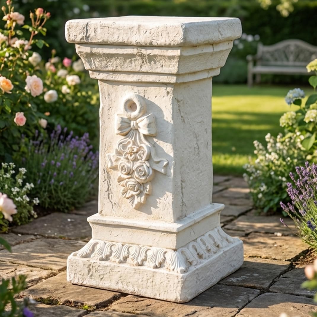 Comebachome Pedestal Stand - Elegant European Columns and Pillars for Garden, Planter & Statues, Weather-Resistant Resin Column & Pillar for Outdoor & Indoor Decor, Summer Use