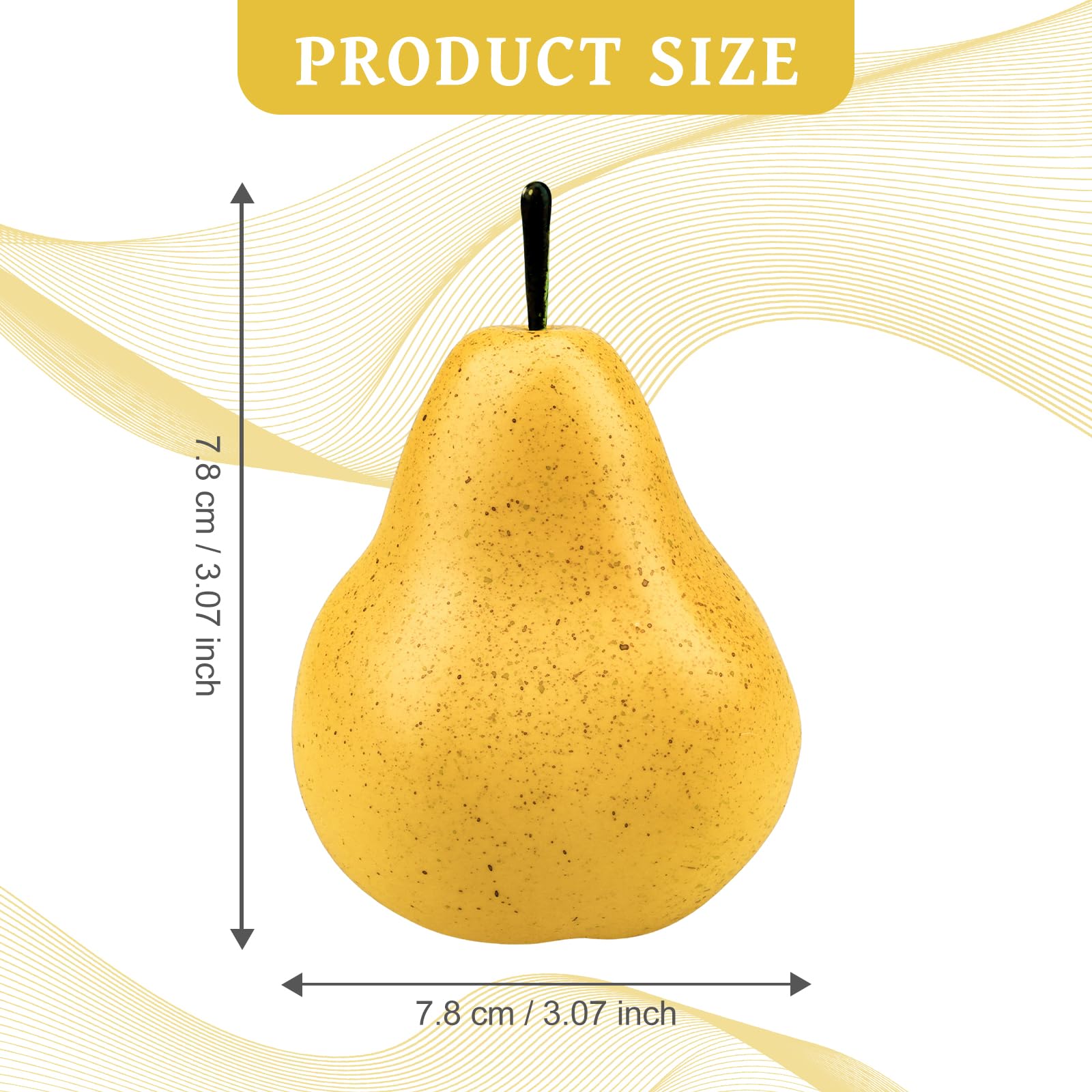 Meiwlong Artificial Pears 6pcs Lifelike Fake Fruit Foam Faux Home Kitchen Ornament Photography Props Display Model Office Desk Festival Harvest Centerpieces - Image 2