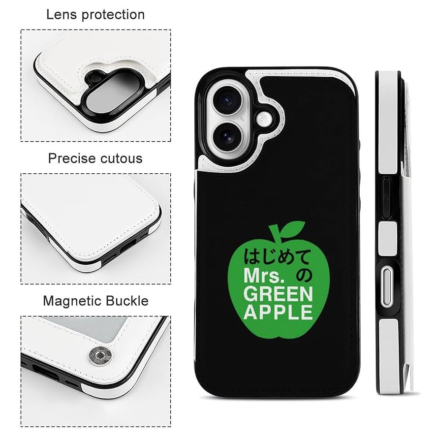 Amazon.co.jp: ミセスグリーンアップル iPhone 16 ケース 手帳型