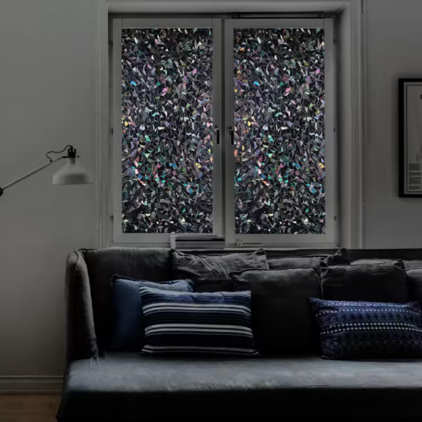 Finnez Film occultant 3D pour fenêtre - Sans colle - Contrôle de la chaleur - Anti-UV - 60 x 200 cm - Arc-en-ciel