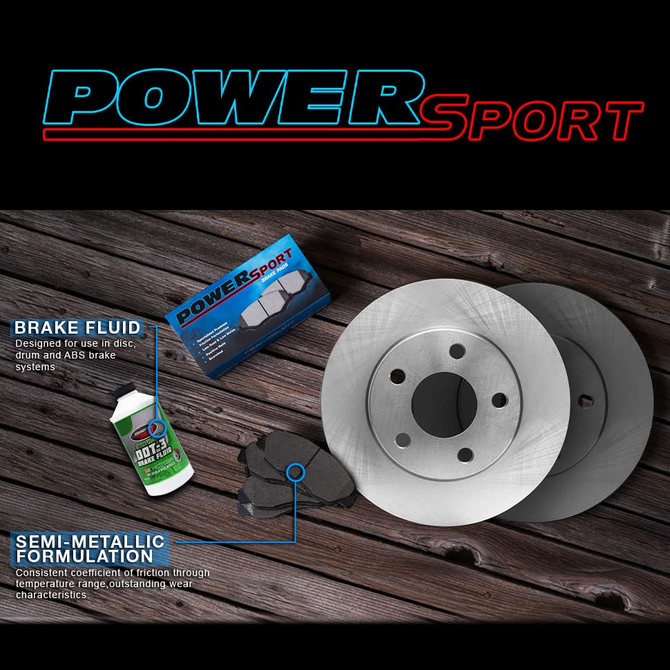 Image of Power Sport Front and Rear Brake Kit Fits 2017 Land Rover Discovery