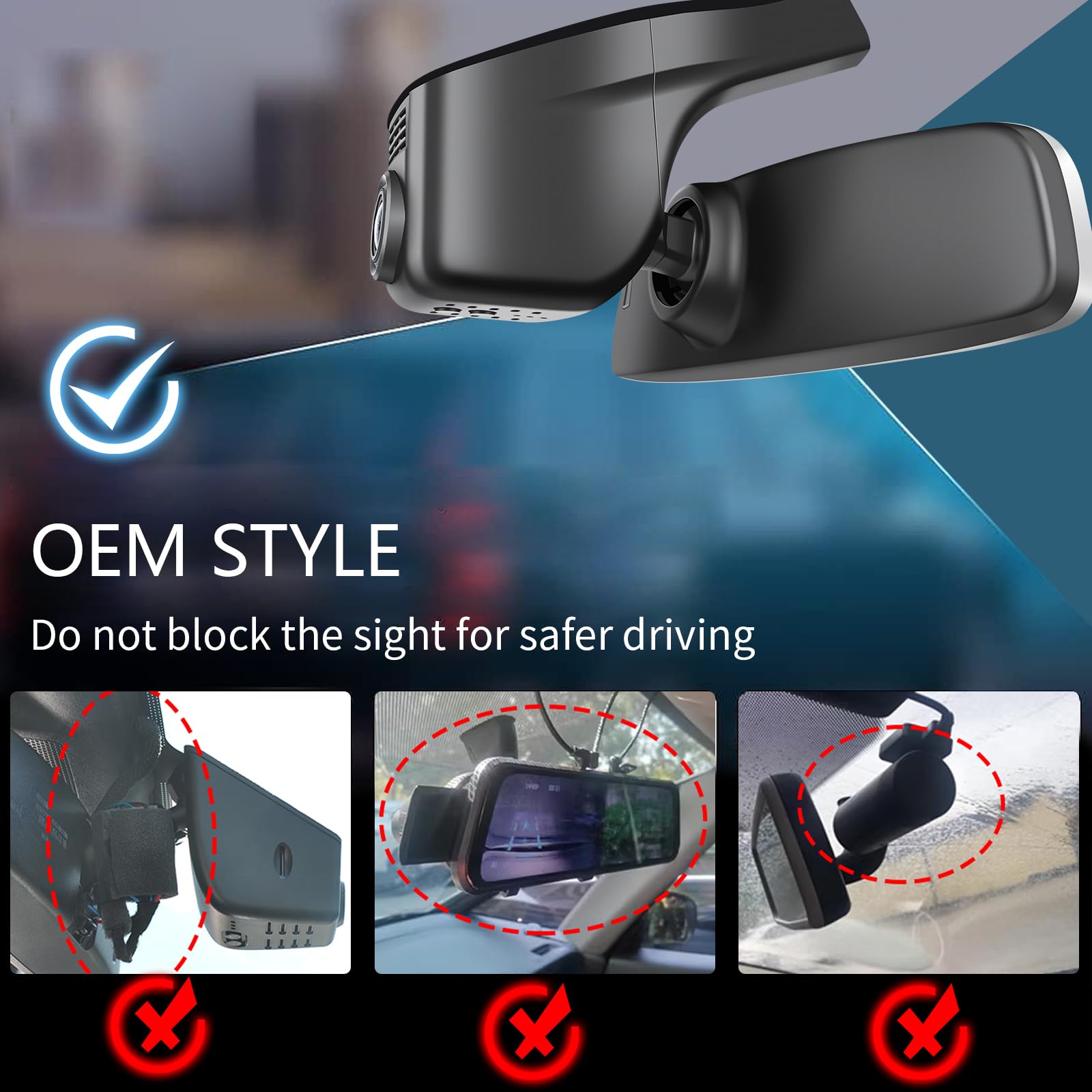 4K Dash Cam Custom fit for VW Touran 2016 2017 2018 2019 2020 2021 2022 2024 (Model A Black),Trendline Comfortline Highline R-Line OEM Look, UHD 2160P Video, App & WiFi, Loop Recording, 64GB Card