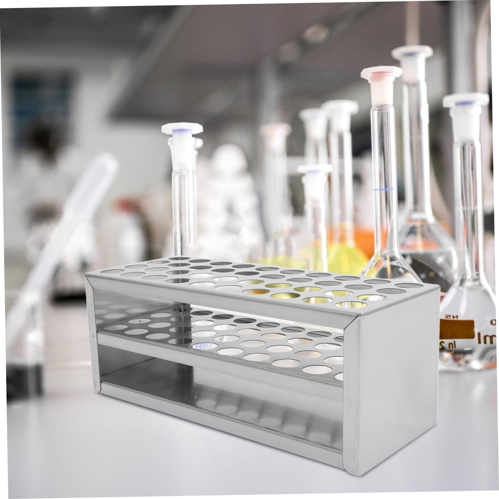Mobestech 5stücke Laboratory Test Tube Rack Edelstahl Ständer Für Ømm Reagenzgläser Stabiler Für Präzise Experimente Kompakt Und Transportabel Professionell Und Praktisch