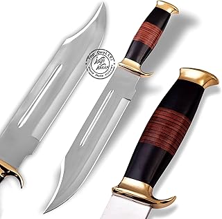 Custom Handmade Stainless Steel Crocodile Dundee Knife, Fixed Blade Knife, Bowie Knife, Hunting Knife, Camping Knife, Knife with Premium Leather Sheath, KKH-26 - Knife Knation