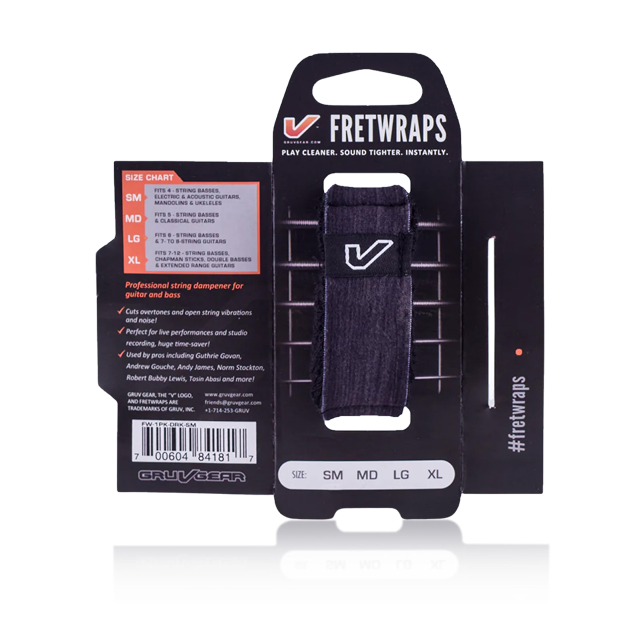 Gruv Gear FretWraps String Muter 1-Pack (Black, Medium) (FW-1PK-MD) — view 15