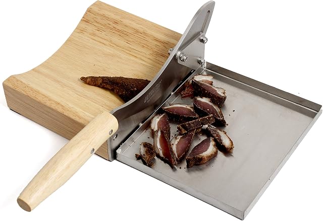 Ultra tec Biltong-Pro radiused Slicer with magnetic stainless steel tray