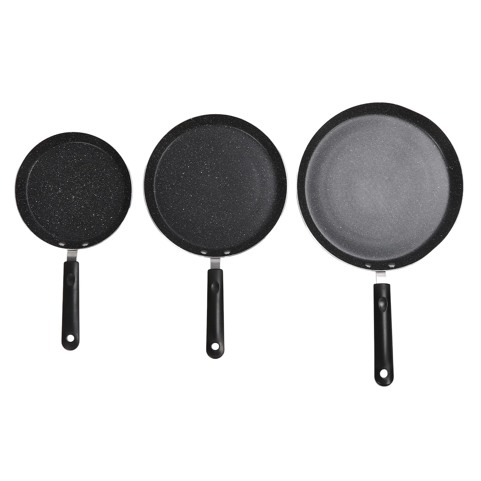 Set di Padelle da 3 Pezzi Pentole Antiaderenti Leggere in Lega di Alluminio per Casalinga e Viaggi All'aperto 6" 8" 10"