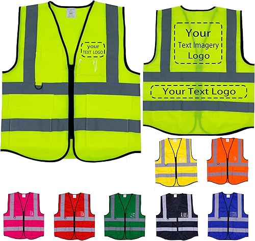 Miniatura 8 de Lyhacjp Chaleco de seguridad personalizado para hombres con bolsillos, chaleco de construcción, chaleco reflectante Hi Vis, chaleco de trabajo,