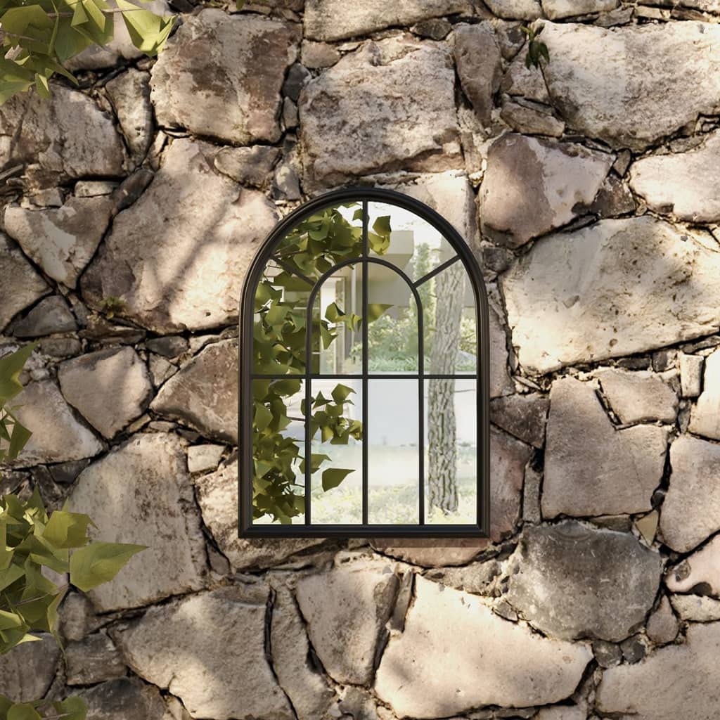 Home & Garden,Decor,Specchi-Casa-Giardino Specchio Nero 60x45 cm Ferro per Uso Esterno