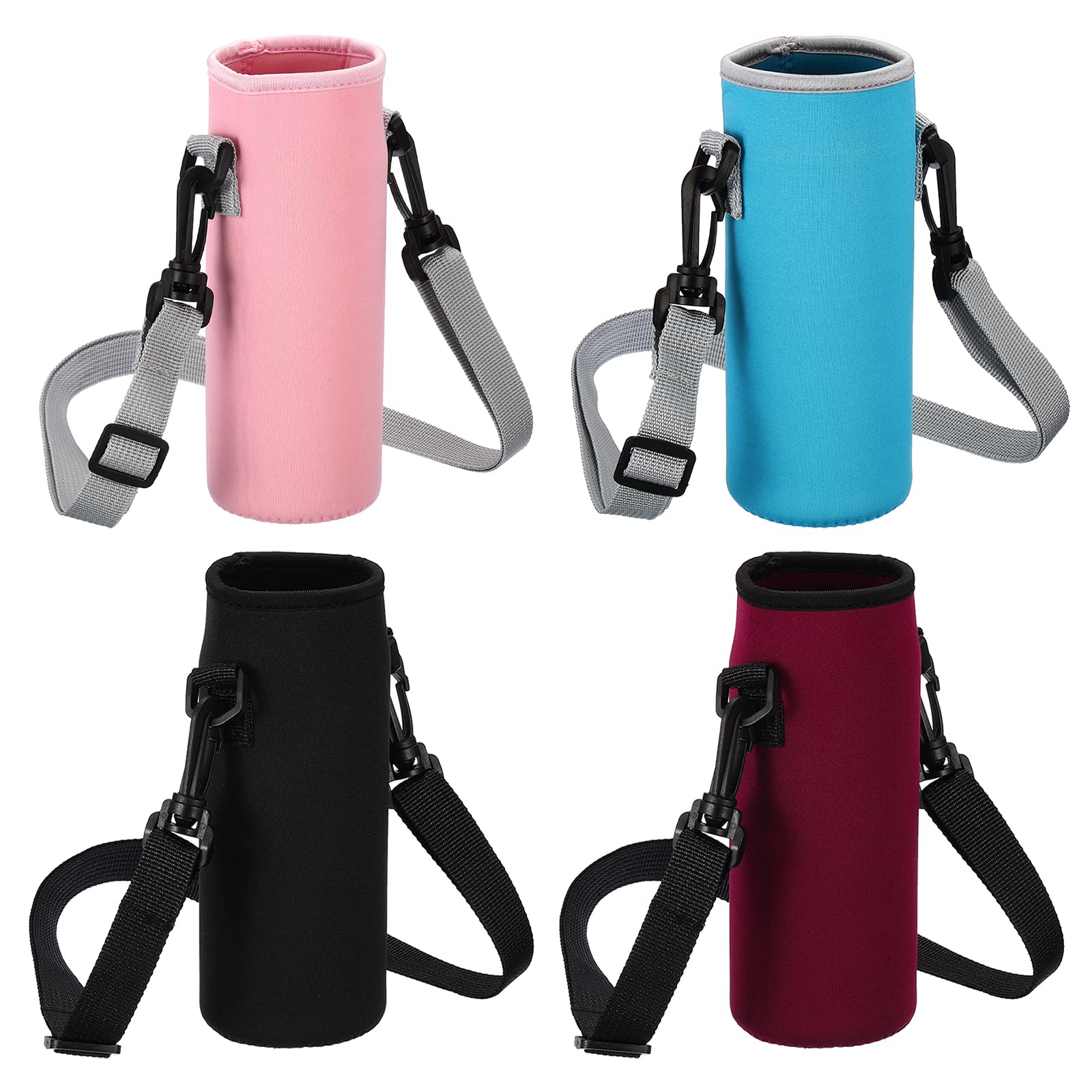 PATIKIL Borraccia Borsa Termica In Neoprene: 4 Pezzi, 65x155mm, Con Tracolla Regolabile, Per Ciclismo E Campeggio - 2