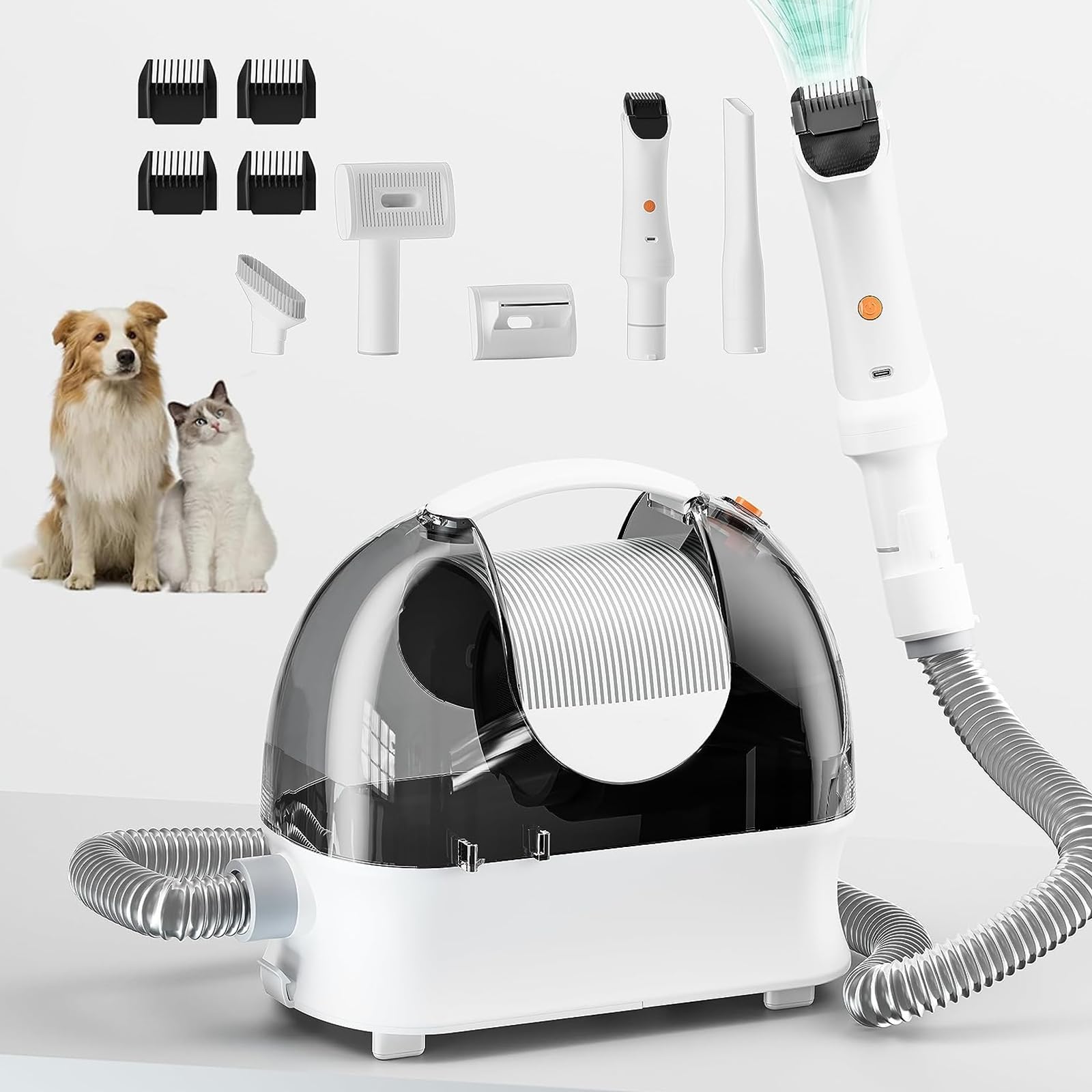 Dog Vacuum for Shedding Grooming 3L Large Dust Cup Pet Grooming Kit with 5 Pet Grooming Tools Professional