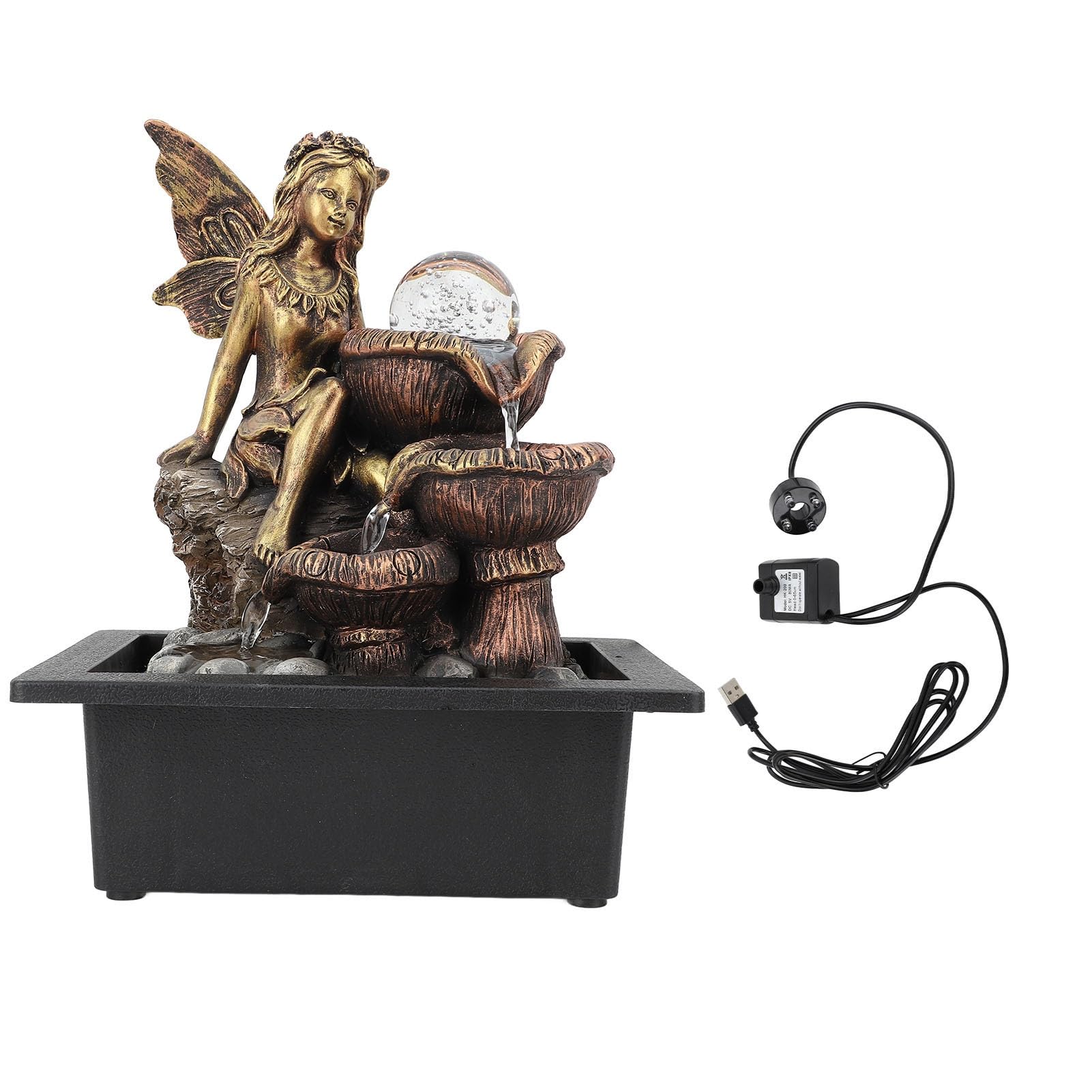 Fuente de Cascada de Mesa Bomba USB silenciosa Luz LED
