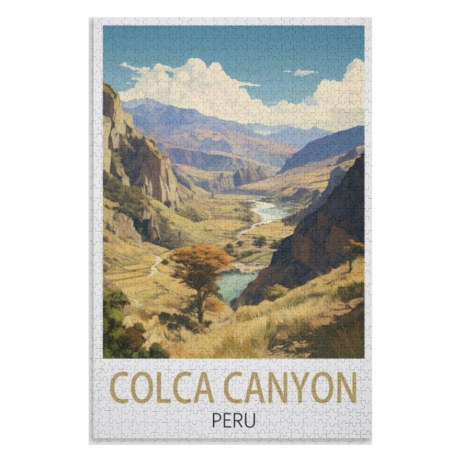 Recreation Suitable for Adults to Reduce Stress，Colca Canyon Peru，Adults 1000 Piece Jigsaw Puzzle- Christmas，75x50，wooden puzzle ，AA-775