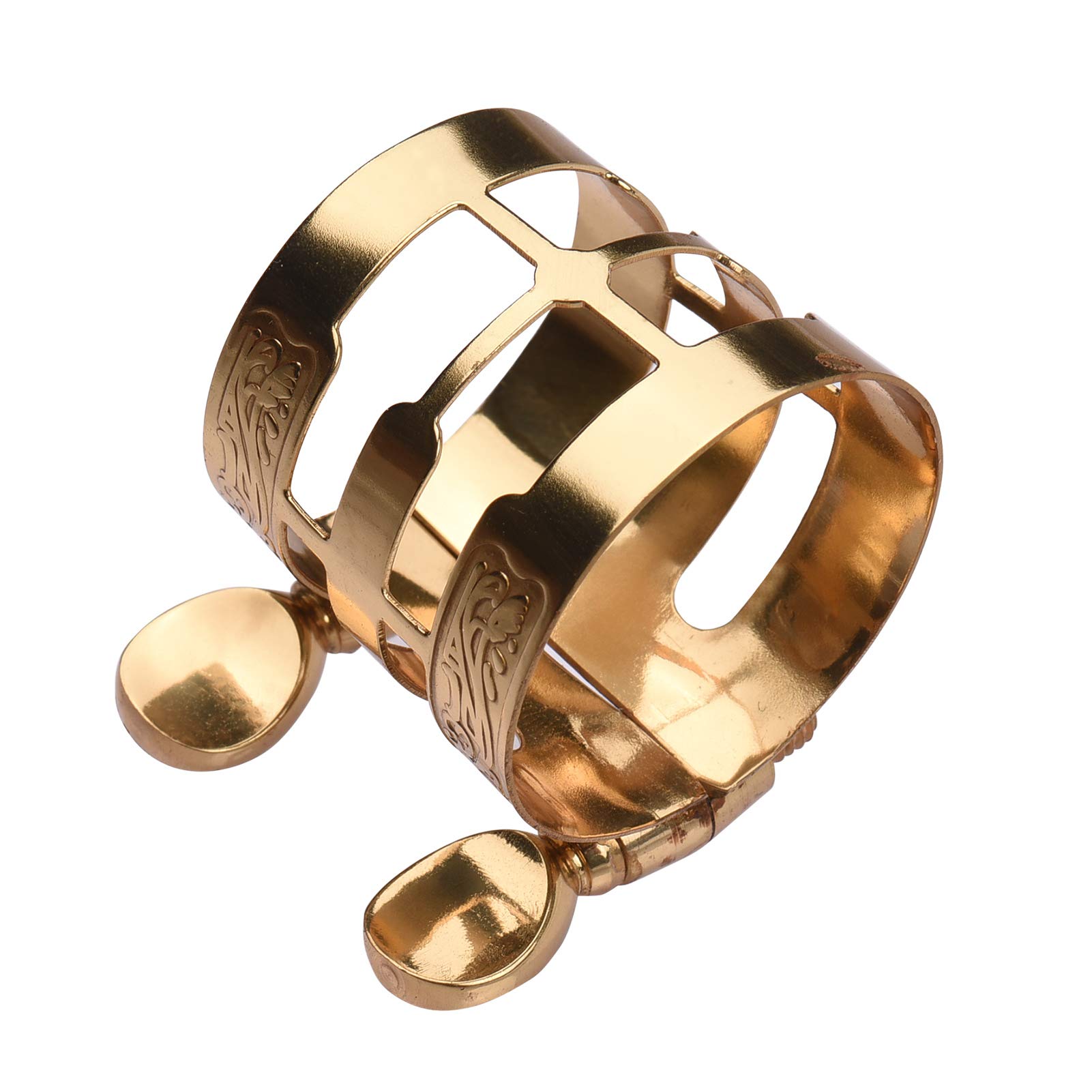 Ténor de Ligature Sax-Ligature de Ligature de Ligature de Ligature de Saxophone Alto avec Double Vis pour Instrument de (avec une casquette de saxophone)