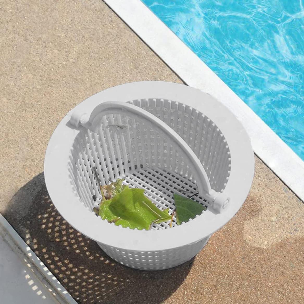 Pool Skimmer Basket with Handle Safe Plastic Replacement Pool Filter Basket Pool Strainer Basket for Swimming Pool 6.25x3inch, Pool Strainer Basket, Pool Skimmer Basket