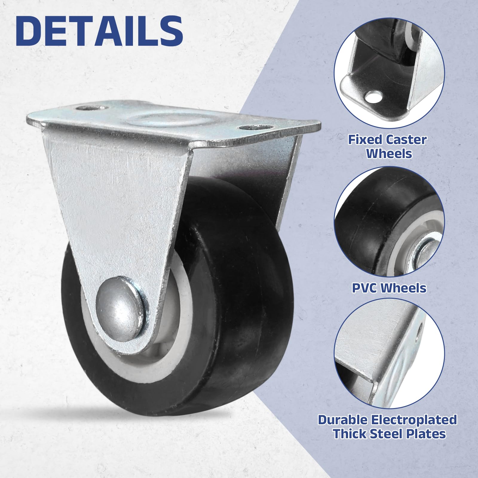 PATIKIL 1.25 Inch Fixed Caster Wheels - Image 3
