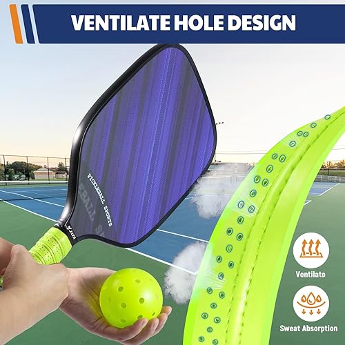 Miniatura 3 de JAYA Cinta de agarre de paleta de pickleball extra larga, paquete de 5 envolturas de pickleball con sobreagarre, multicolor