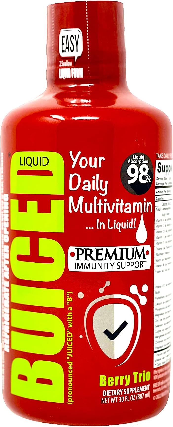 Liquid Daily Multivitamin for Men & Multivitamin for Women | Fruit Punch | Soy Free | Allergen Free | Paleo Friendly Multivitamin | Vegan Multivitamin | Bariatric Multivitamin | Made in USA