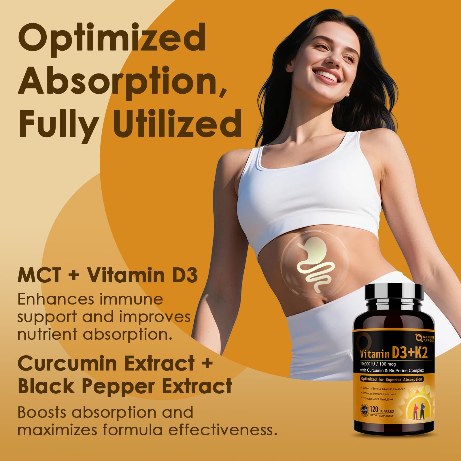 NATURE TARGET Vitamin D3 K2 - 120 Capsules — Amazon image 5