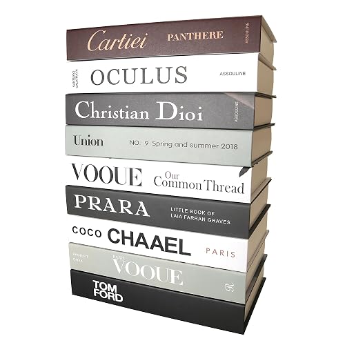 PTShadow 9 Pcs Decorative Books Aesthetic Chic Faux Book Set for Room Décor,Modern Home Decor Coffee Table Decor