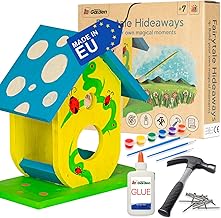 ITA DIY Bird Feeder to Assemble and Paint RusticRefuel 22x12x22.5cm - Building and Painting Kit for Kids - DIY Kit for Boys and Girls