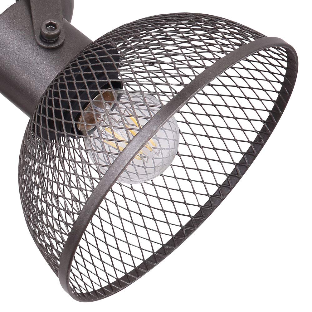Deckenleuchte 3 Flammig Spotleuchte schwenkbar Deckenlampe Gitterschirme, Metall, 3x E27 Fassungen, DxH 30x20,6 cm