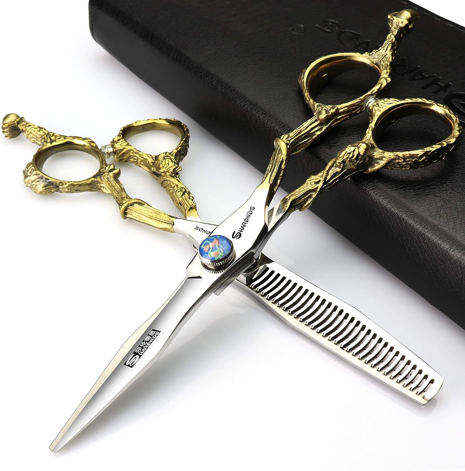 Professional hair barber scissors Japanese material steel 440c, hairdresser barber shop hair clipper (Silver?set?)