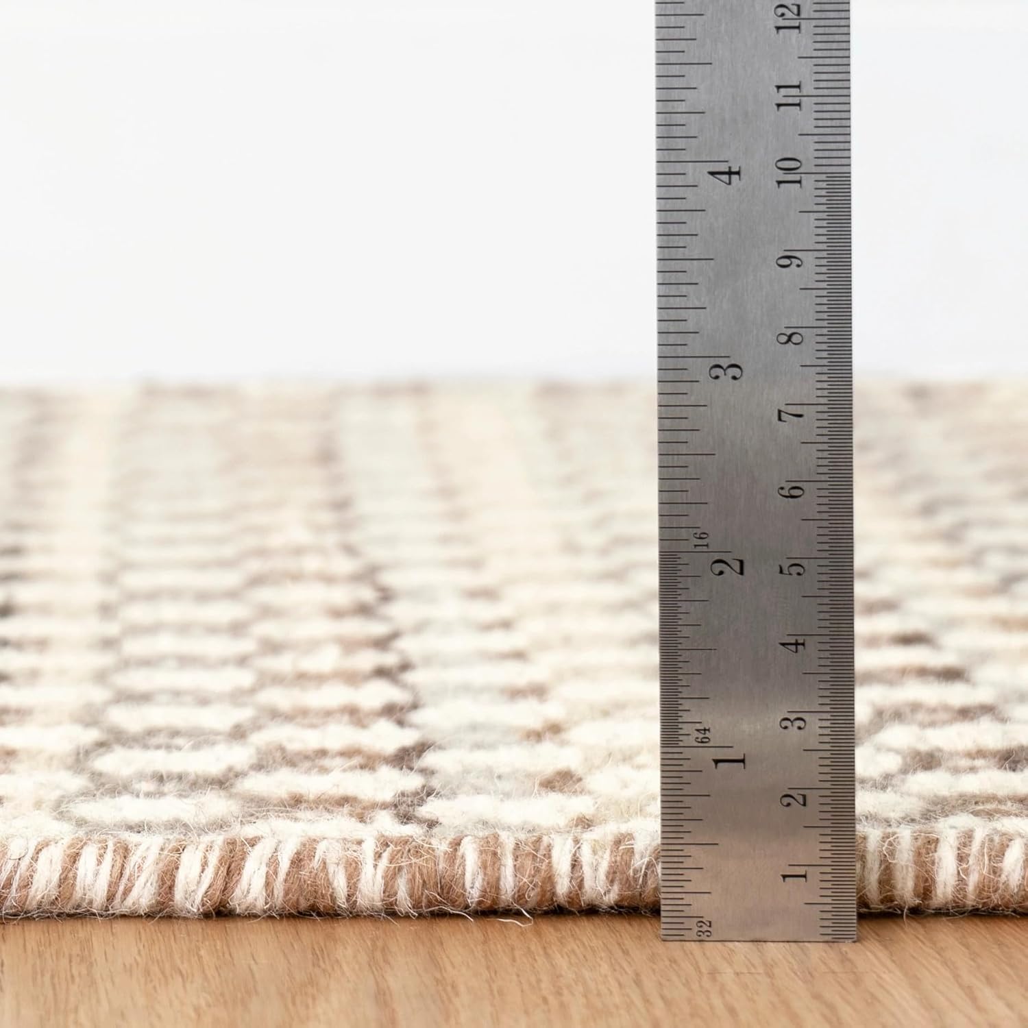 Dash & Albert Poppy Natural Handwoven Wool Rug, 7.5 X 9.5 Feet, Neutral Geometric Pattern - Premium Luxury Hotel Quality Soft Breathable Hypoallergenic Machine Washable Easy Care All Season