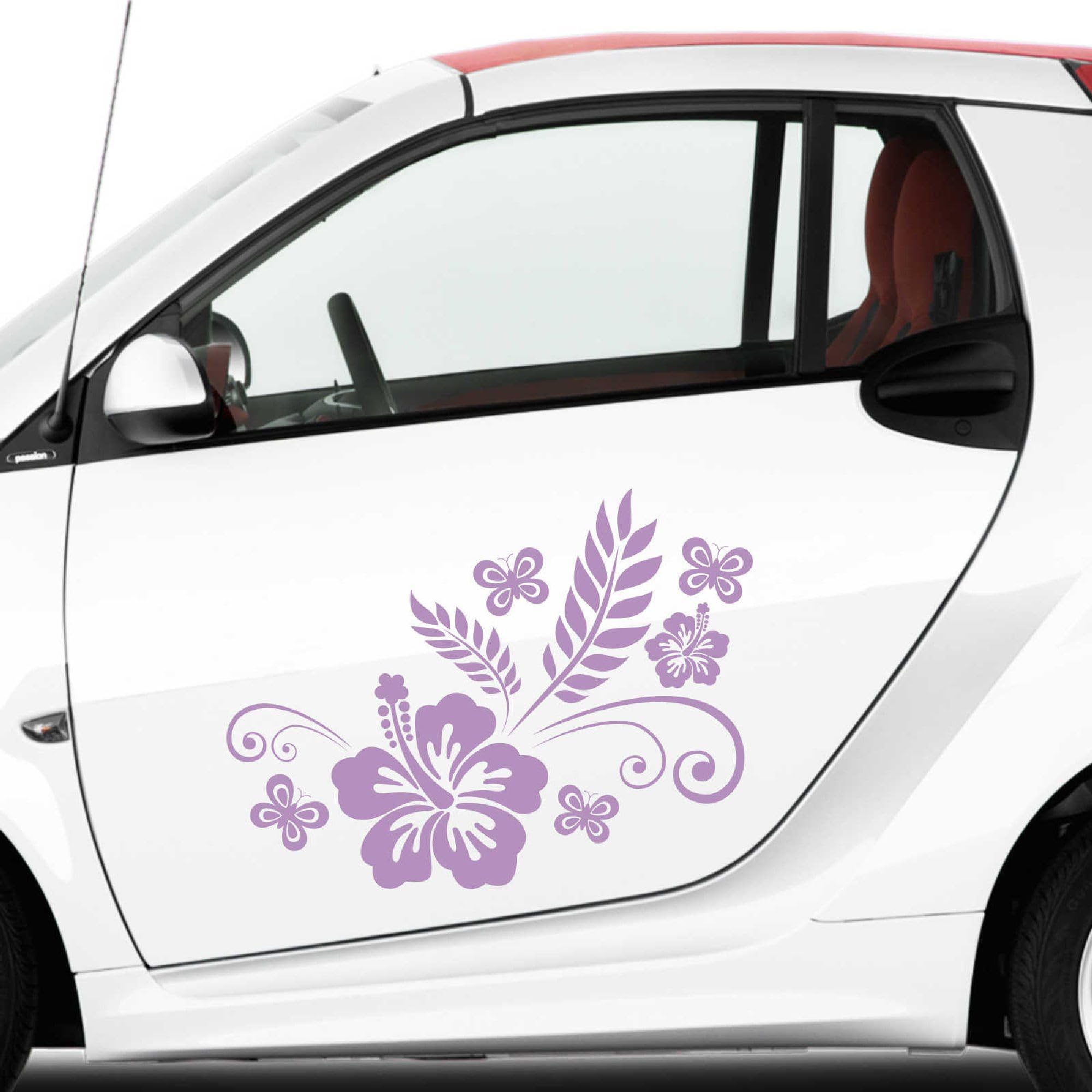 A109 Sticker di Carrello Set - Elemento di Rango Luna -, 2 Pezzi 80 cm x 60 cm Lilla - Tuning Adesivo auto la Finestra posteriore