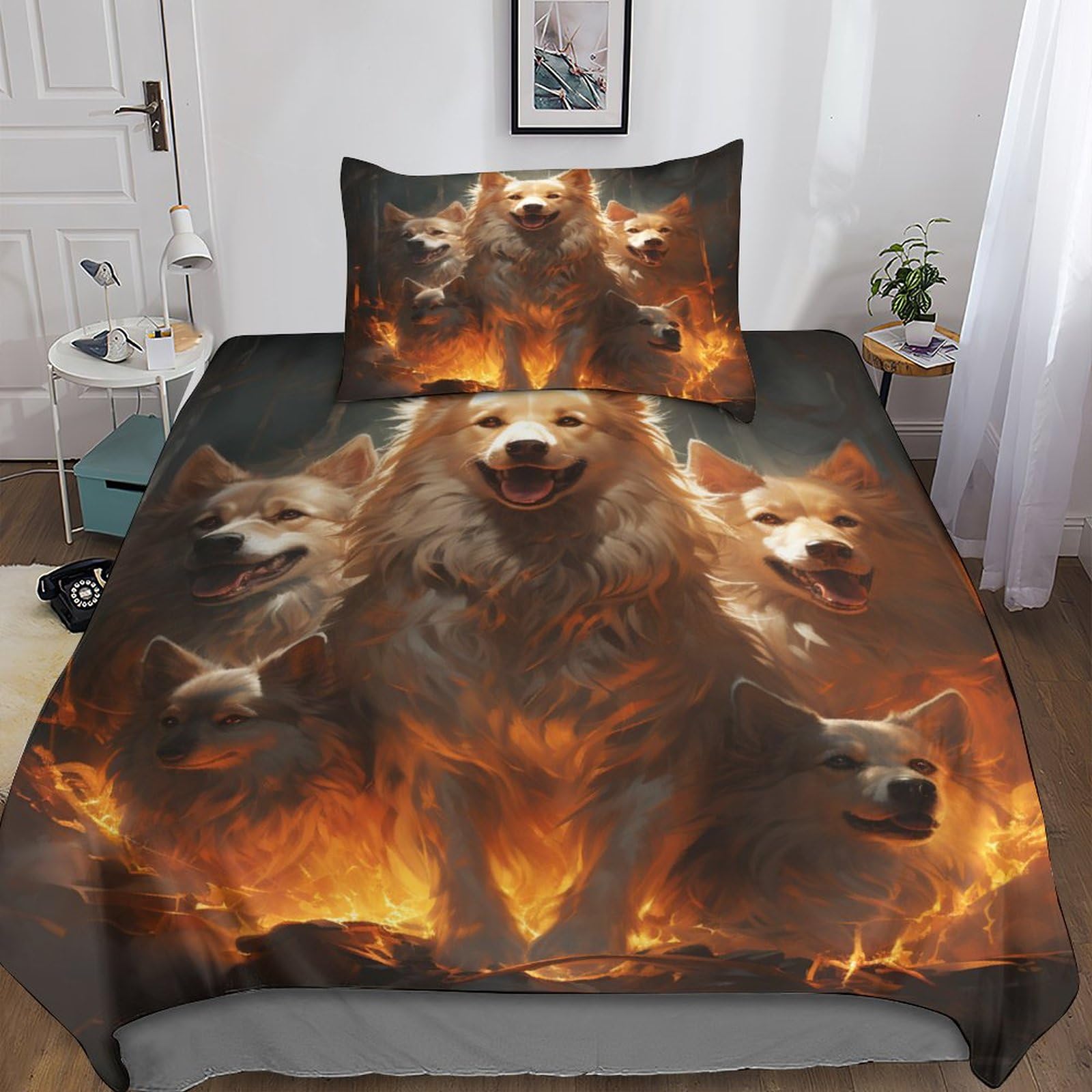 Ram Biancheria Da Letto Chiusura A Cerniera Set Copripiumino Morbida Microfibra Bedding Set Calore Duvet Cover Colorato prairie Animals Set Di Biancheria Da Letto Single(135x200cm
