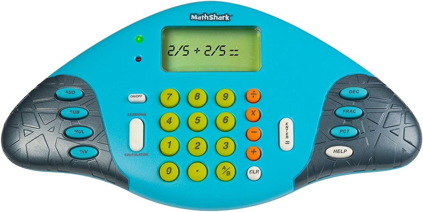 MathShark- Electronic Math Games, Addition, Subtraction, Division, and Multiplication Game, Handheld Games for Kids, Interactive STEM Learning Tools for Ages 6+