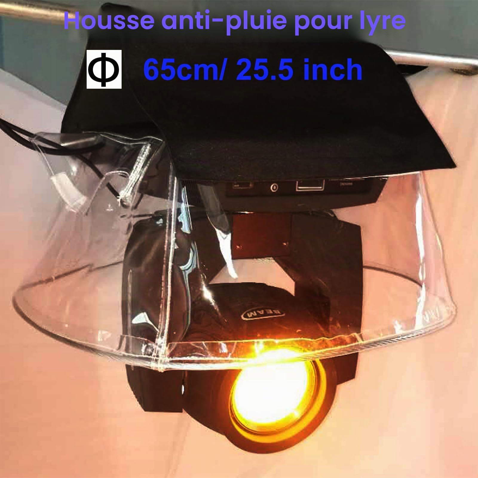 Lot de 4 housses de pluie imperméables pour tête mobile, protection contre les intempéries, faisceau 7R pour feux mobiles étanches (4 pièces, transparent)