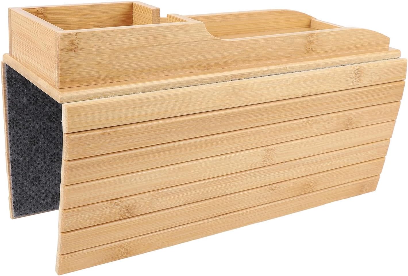 Bamboo Wood Sofa Armrest Tray Foldable Couch Cup Holder for Mobile Phone Breakfast